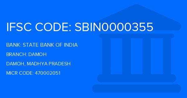 State Bank Of India (SBI) Damoh Branch IFSC Code