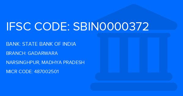 State Bank Of India (SBI) Gadarwara Branch IFSC Code