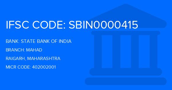 State Bank Of India (SBI) Mahad Branch IFSC Code