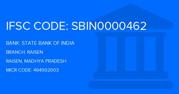 State Bank Of India (SBI) Raisen Branch IFSC Code