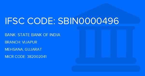 State Bank Of India (SBI) Vijapur Branch IFSC Code