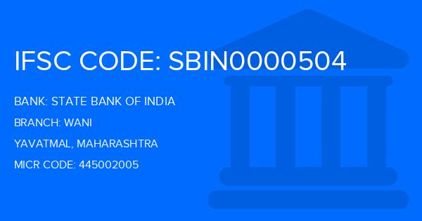 State Bank Of India (SBI) Wani Branch IFSC Code