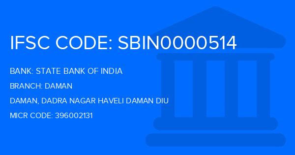 State Bank Of India (SBI) Daman Branch IFSC Code