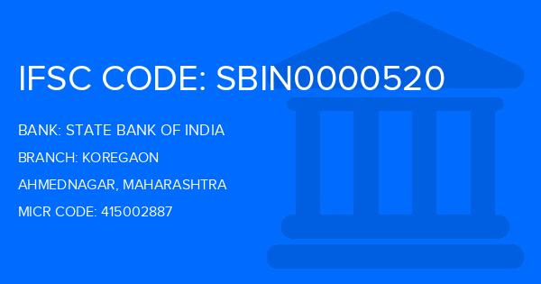 State Bank Of India (SBI) Koregaon Branch IFSC Code