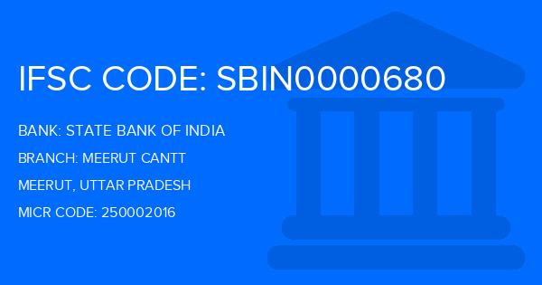State Bank Of India (SBI) Meerut Cantt Branch IFSC Code