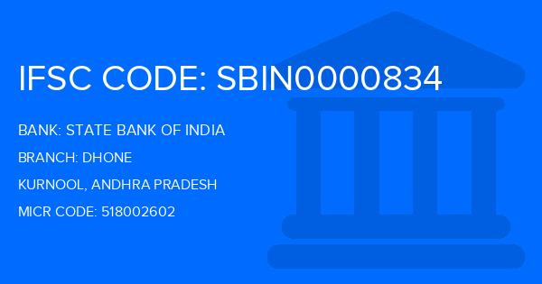 State Bank Of India (SBI) Dhone Branch IFSC Code