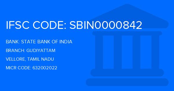 State Bank Of India (SBI) Gudiyattam Branch IFSC Code
