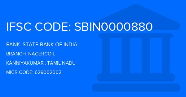 State Bank Of India (SBI) Nagercoil Branch IFSC Code