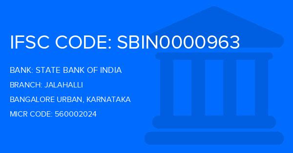 State Bank Of India (SBI) Jalahalli Branch IFSC Code