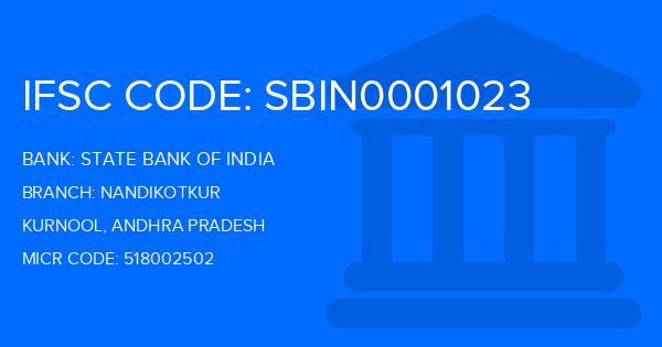 State Bank Of India (SBI) Nandikotkur Branch IFSC Code