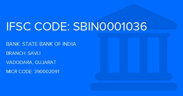 State Bank Of India (SBI) Savli Branch IFSC Code