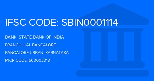 State Bank Of India (SBI) Hal Bangalore Branch IFSC Code