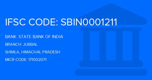 State Bank Of India (SBI) Jubbal Branch IFSC Code