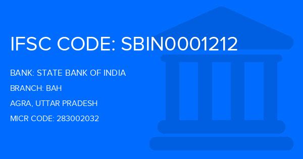 State Bank Of India (SBI) Bah Branch IFSC Code