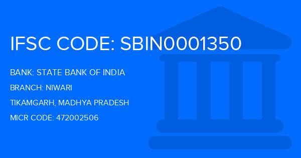 State Bank Of India (SBI) Niwari Branch IFSC Code
