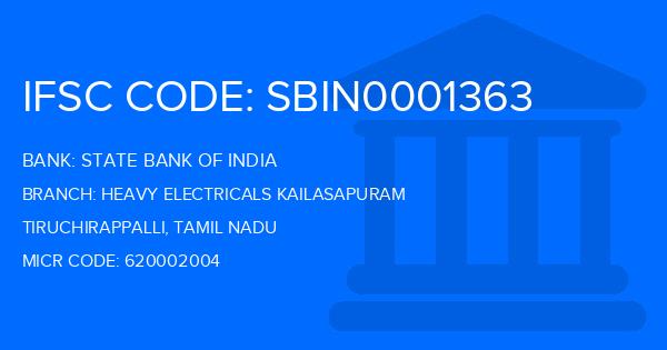 State Bank Of India (SBI) Heavy Electricals Kailasapuram Branch IFSC Code