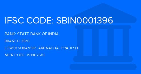 State Bank Of India (SBI) Ziro Branch IFSC Code