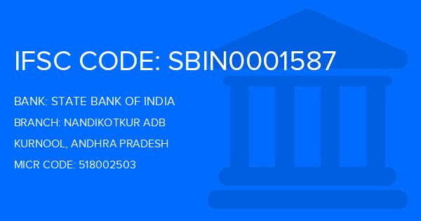 State Bank Of India (SBI) Nandikotkur Adb Branch IFSC Code