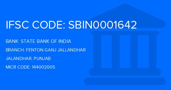 State Bank Of India (SBI) Fenton Ganj Jallandhar Branch IFSC Code