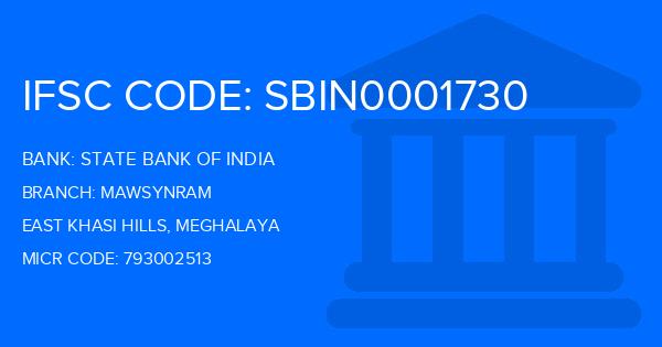 State Bank Of India (SBI) Mawsynram Branch IFSC Code
