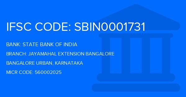 State Bank Of India (SBI) Jayamahal Extension Bangalore Branch IFSC Code