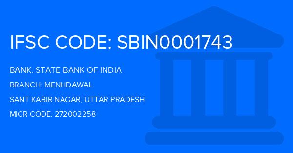 State Bank Of India (SBI) Menhdawal Branch IFSC Code