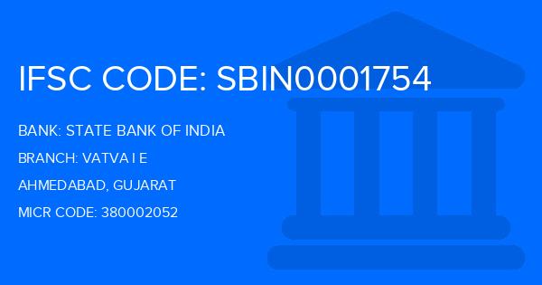 State Bank Of India (SBI) Vatva I E Branch IFSC Code
