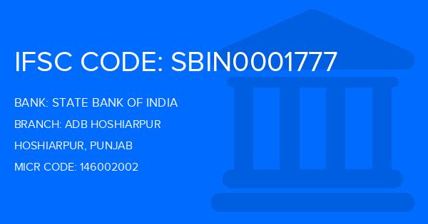 State Bank Of India (SBI) Adb Hoshiarpur Branch IFSC Code