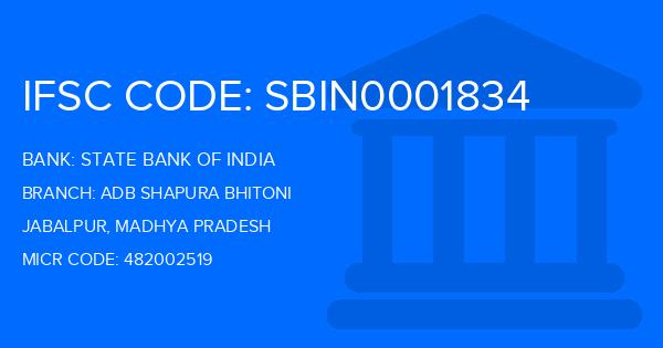 State Bank Of India (SBI) Adb Shapura Bhitoni Branch IFSC Code