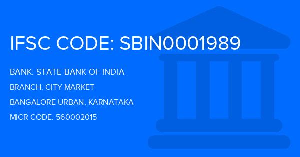 State Bank Of India (SBI) City Market Branch IFSC Code