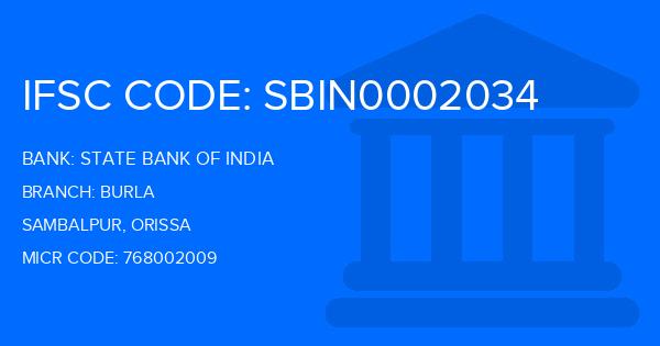State Bank Of India (SBI) Burla Branch IFSC Code