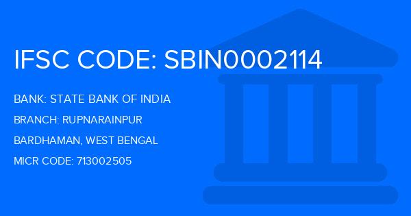 State Bank Of India (SBI) Rupnarainpur Branch IFSC Code