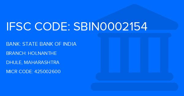 State Bank Of India (SBI) Holnanthe Branch IFSC Code