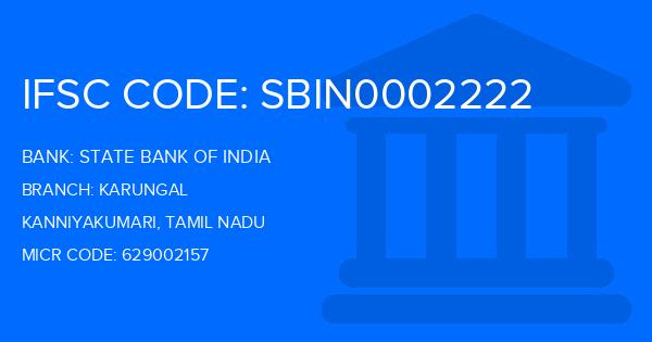 State Bank Of India (SBI) Karungal Branch IFSC Code