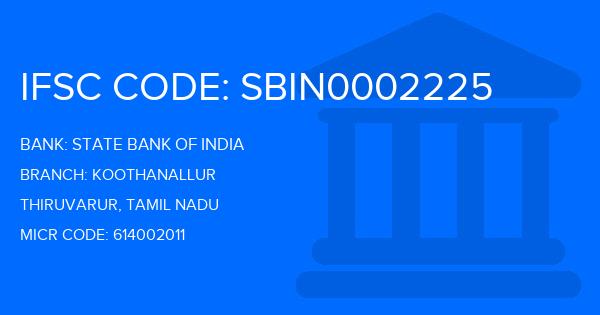 State Bank Of India (SBI) Koothanallur Branch IFSC Code