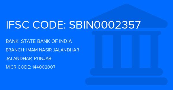 State Bank Of India (SBI) Imam Nasir Jalandhar Branch IFSC Code