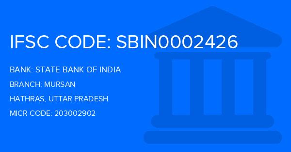 State Bank Of India (SBI) Mursan Branch IFSC Code