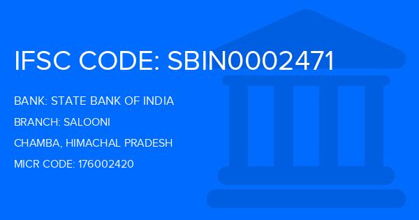 State Bank Of India (SBI) Salooni Branch IFSC Code