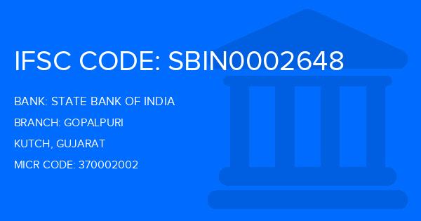 State Bank Of India (SBI) Gopalpuri Branch IFSC Code
