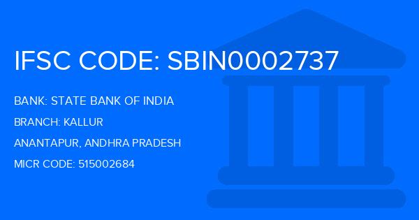 State Bank Of India (SBI) Kallur Branch IFSC Code