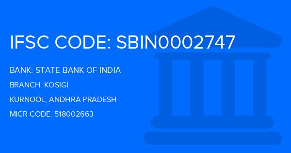 State Bank Of India (SBI) Kosigi Branch IFSC Code