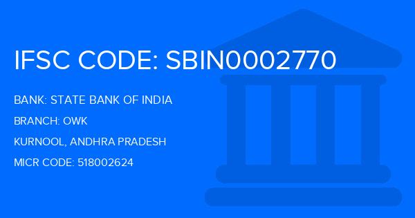 State Bank Of India (SBI) Owk Branch IFSC Code