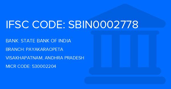 State Bank Of India (SBI) Payakaraopeta Branch IFSC Code
