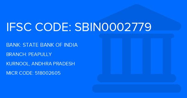 State Bank Of India (SBI) Peapully Branch IFSC Code