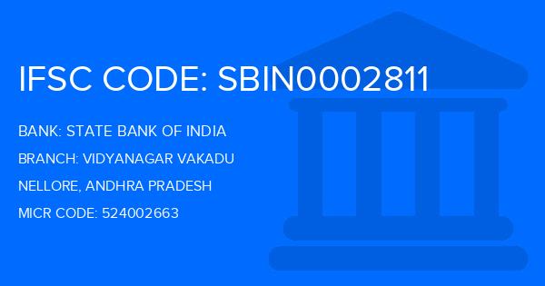 State Bank Of India (SBI) Vidyanagar Vakadu Branch IFSC Code