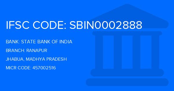 State Bank Of India (SBI) Ranapur Branch IFSC Code