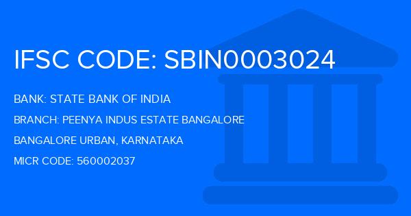 State Bank Of India (SBI) Peenya Indus Estate Bangalore Branch IFSC Code