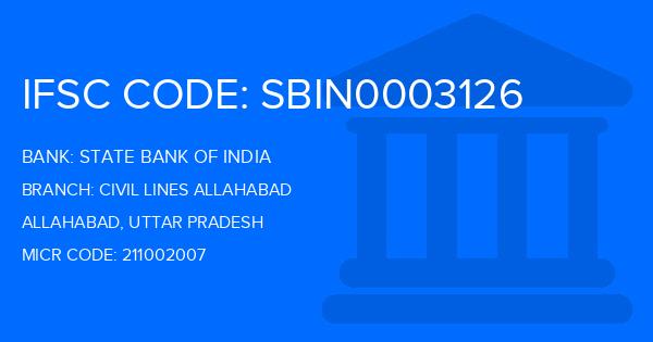 State Bank Of India (SBI) Civil Lines Allahabad Branch IFSC Code