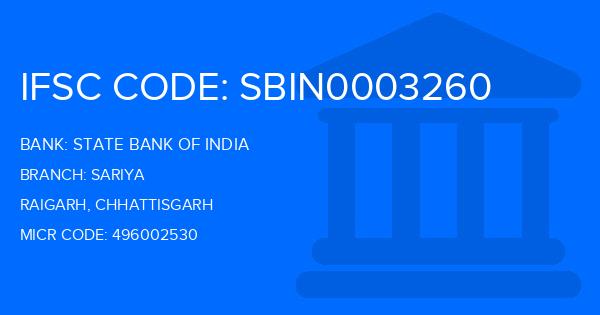 State Bank Of India (SBI) Sariya Branch IFSC Code