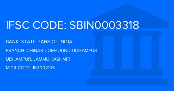 State Bank Of India (SBI) Chinar Compound Udhampur Branch IFSC Code